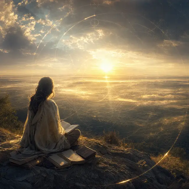 Open fields dissolving into luminous depth, evoking timeless consciousness in the Sekhem teachings.