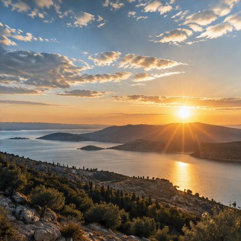 A luminous horizon over earth and water